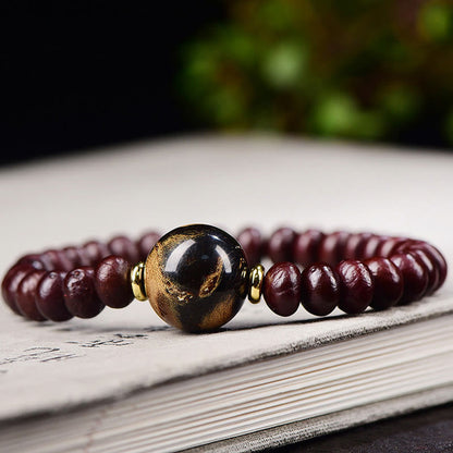 Mythstone Natural Tibetan Purple Bodhi Seed Bead Harmony Bracelet