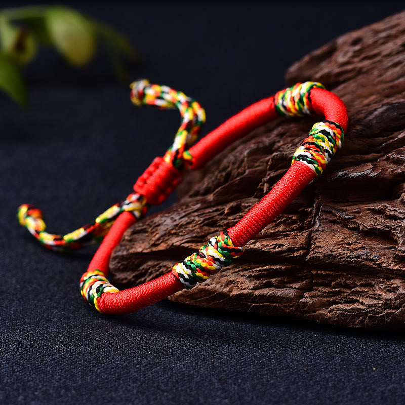 Mythstone Tibetan Handmade Colorful King Kong Knot Lucky Protection Braid String Bracelet