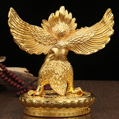 Mythstone Tibetan Gold Garuda Bird Alloy Protection Home Decoration