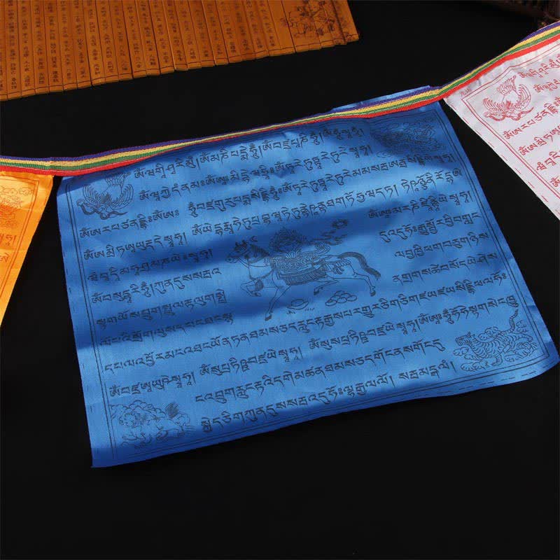 Mythstone Tibetan 5 Colors Windhorse Auspicious Outdoor Prayer Flag