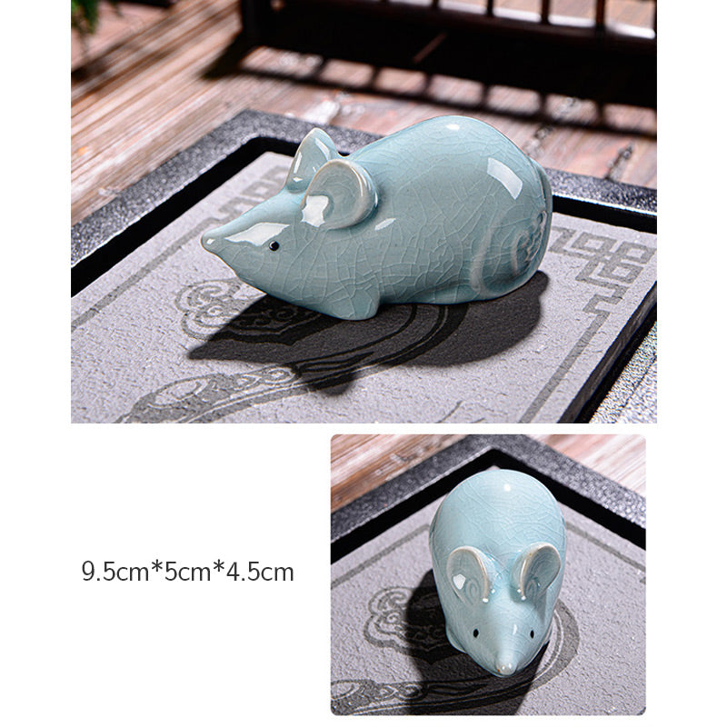 Mythstone Chinese Zodiac Wealth Ceramic Tea Pet Home Figurine Decoration