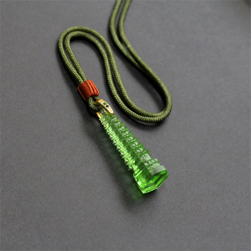 Mythstone Liuli Ancient Pagoda Wisdom Necklace