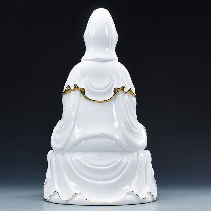 Mythstone Chenrezig Bodhisattva Avalokitesvara Success Ceramic Statue Home Decoration