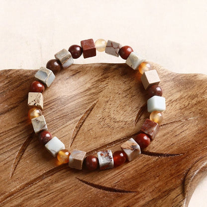 Mythstone Natural Stone Sea Sediment Jasper Agate Protection Bracelet