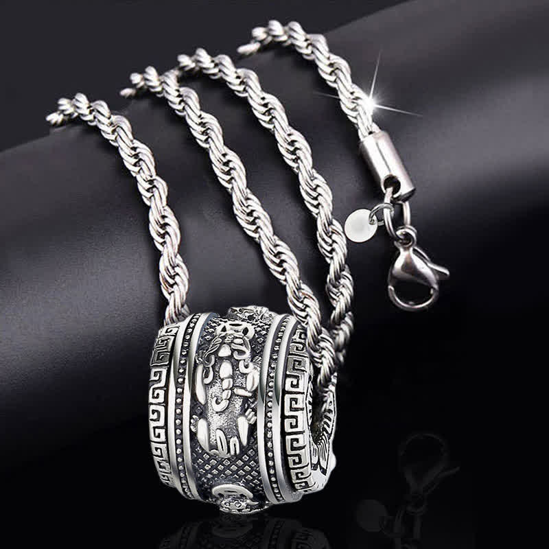 Mythstone PiXiu Luck Wealth Rotatable Necklace Pendant