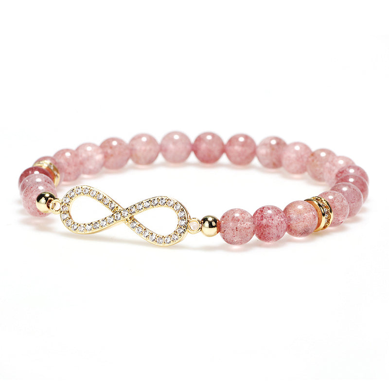 Mythstone Natural Strawberry Quartz Positivity Healing Bracelet