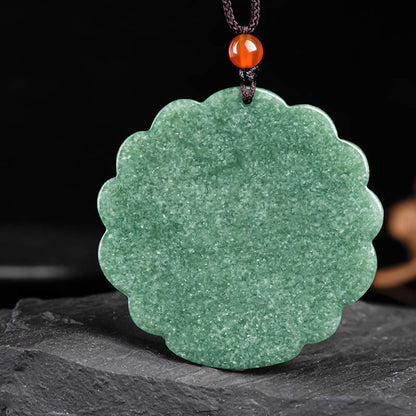 Mythstone Natural Jade Peacock Luck Prosperity Necklace Pendant