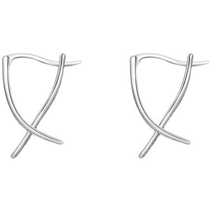 Mythstone Geometric Cross Design Luck Hoop Earrings