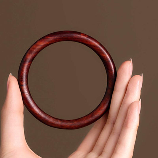 Mythstone Tibetan Small Leaf Red Sandalwood Ebony Green Sandalwood Protection Bracelet Bangle