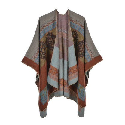 Mythstone Tibetan Shawl Diamond Pattern Winter Warm Cloak Scarf