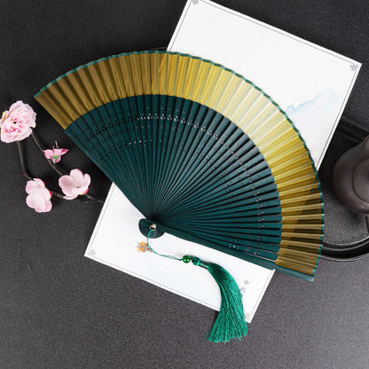 Mythstone Gradient Handheld Bamboo Folding Fan