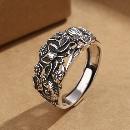 Mythstone Lotus Symbol Koi Fish Enlightenment Ring