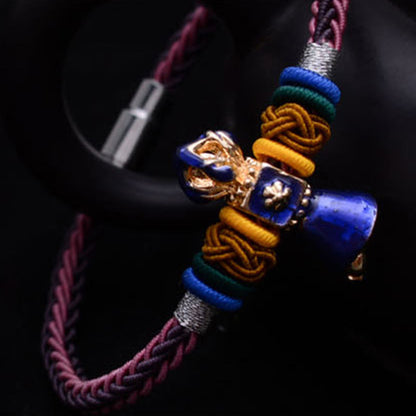 Mythstone Tibetan Handmade Dorje Vajra Strength Eight Threads String Bracelet