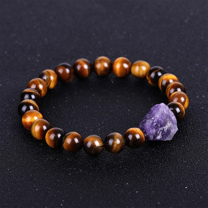 Pulsera de protección con piedra de ojo de tigre tibetano Mythstone