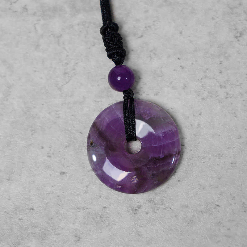 Mythstone Lucky Coin Pendant Healing Crystal Gemstone Necklace