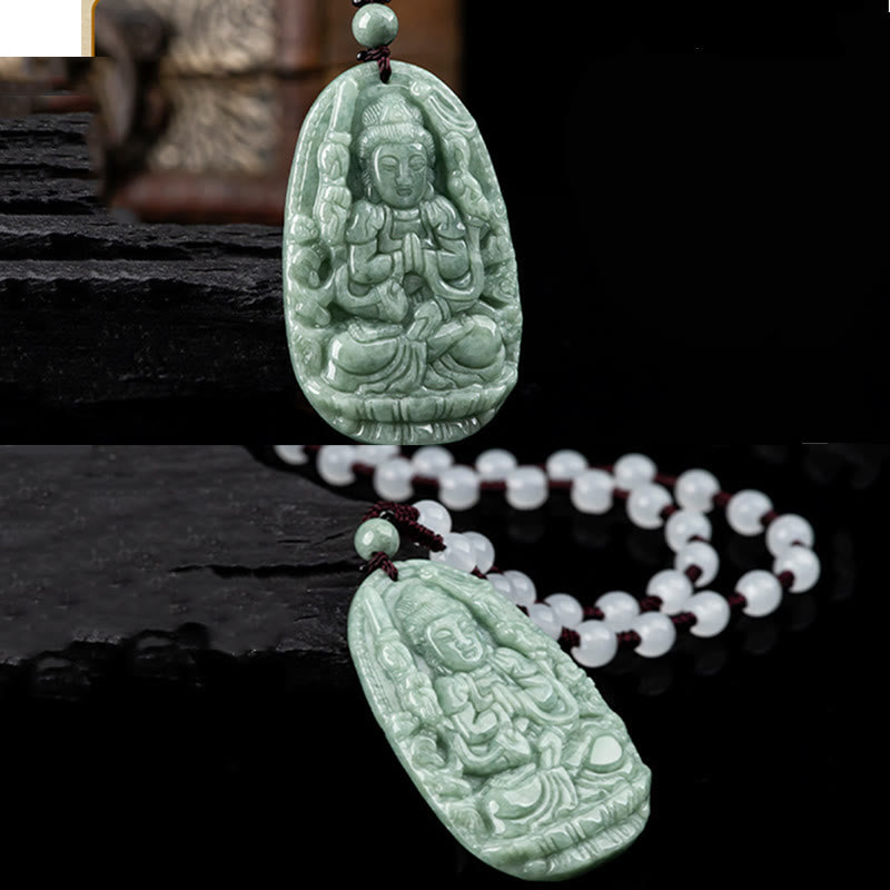 Colgante de jade natural con forma de Buda natal del zodíaco chino Mythstone para la prosperidad y la riqueza 