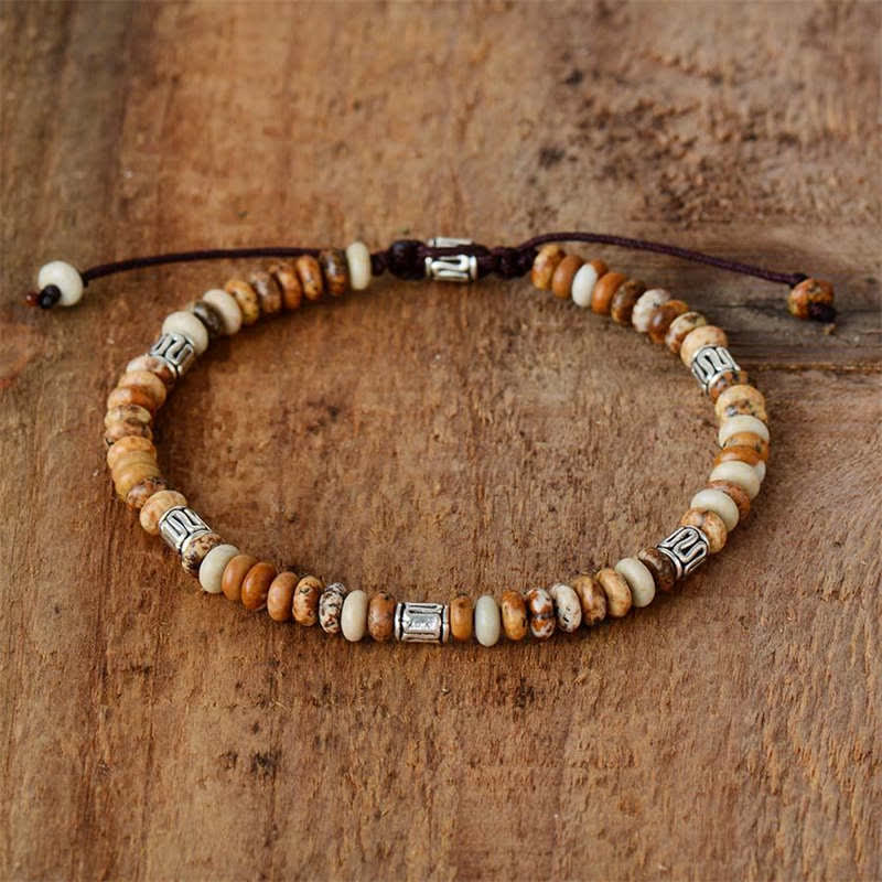 Mythstone Picture Jasper Positive Beads String Bracelet