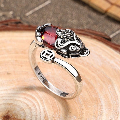 Mythstone FengShui Genstone PiXiu Wealth Adjustable Ring