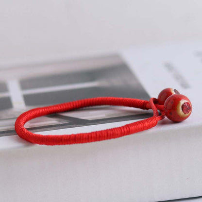 Mythstone FengShui Lucky Red String Ceramic Bracelet