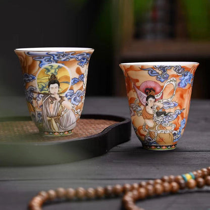 Mythstone Dunhuang Color Flying Apsaras Teacup Kung Fu Tea Cup