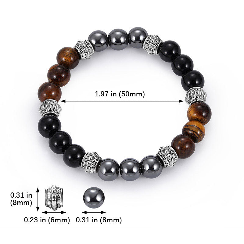 Mythstone Tiger Eye and Hematite Good Luck and Healing Bracelet