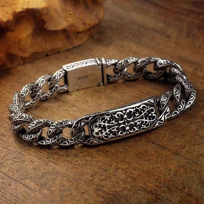 Mythstone Vintage Patterns Engraved Healing Bracelet