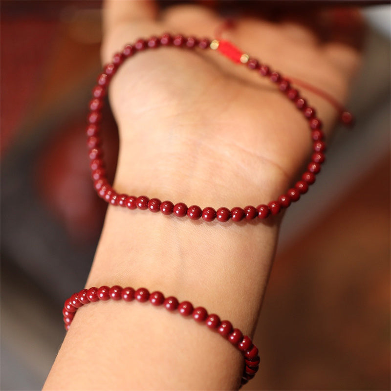 Pulsera trenzada con hilo rojo y bendición de cinabrio natural Mythstone 