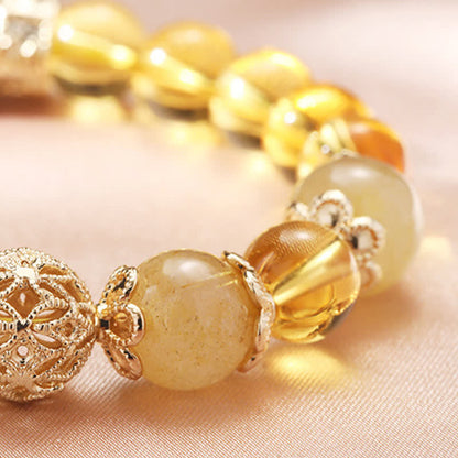 Mythstone Citrine Generosity Prosperity Beaded Bracelet