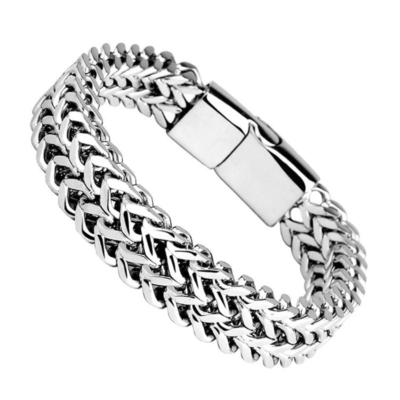 MythStone Fish Scale Magnetic Buckle Titanium Steel Balance Bracelet Bangle