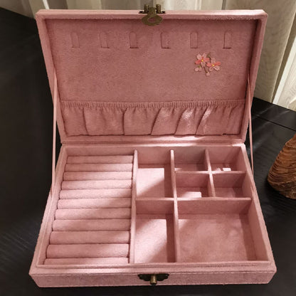 Mythstone Flowers Dragonfly Jewelry Box Organizer Single Layer Jewelry Storage Box Flannel Box