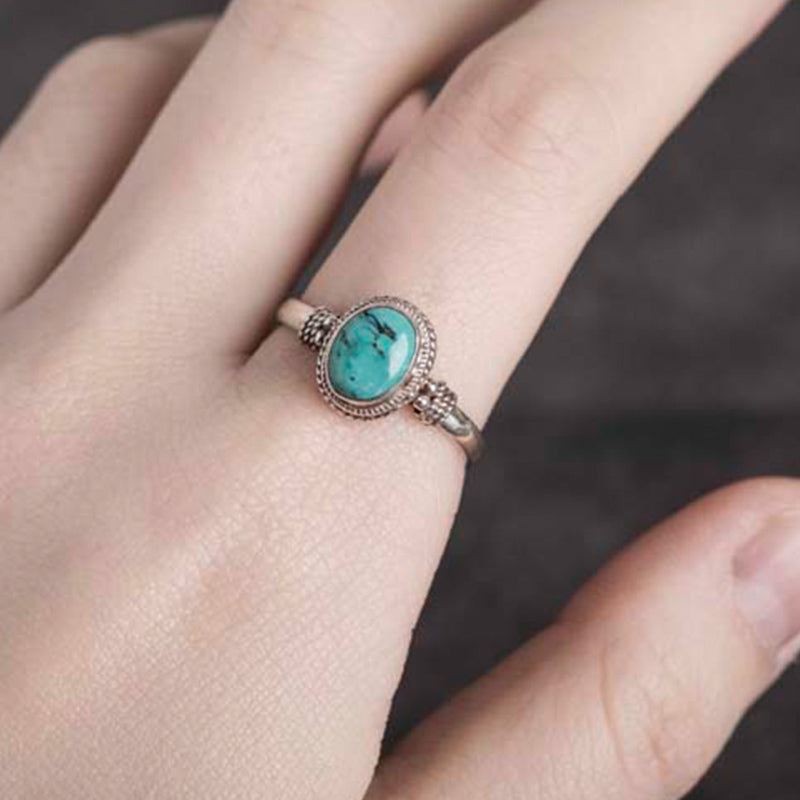 Mythstone 925 Sterling Silver Turquoise Wisdom Love Ring