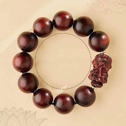 Mythstone Small Leaf Red Sandalwood PiXiu Protection Bracelet