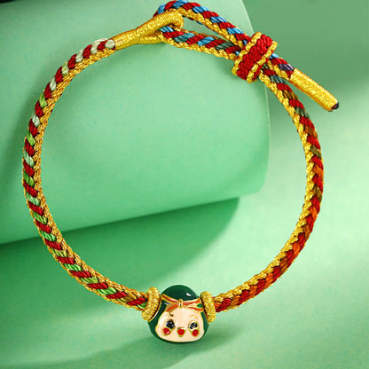 Pulsera de nudo de la paz de ocho hilos hecha a mano con diseño de zongzi y colorido de Mythstone 