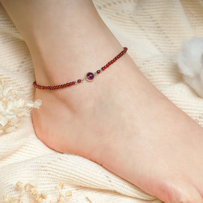 Mythstone Garnet Amethyst Purification Calm Anklet