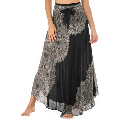 Mythstone Two Style Wear Boho Mandala Flower Beach Skirt Dress