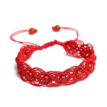 Mythstone Red Agate Confidence Red String Bracelet