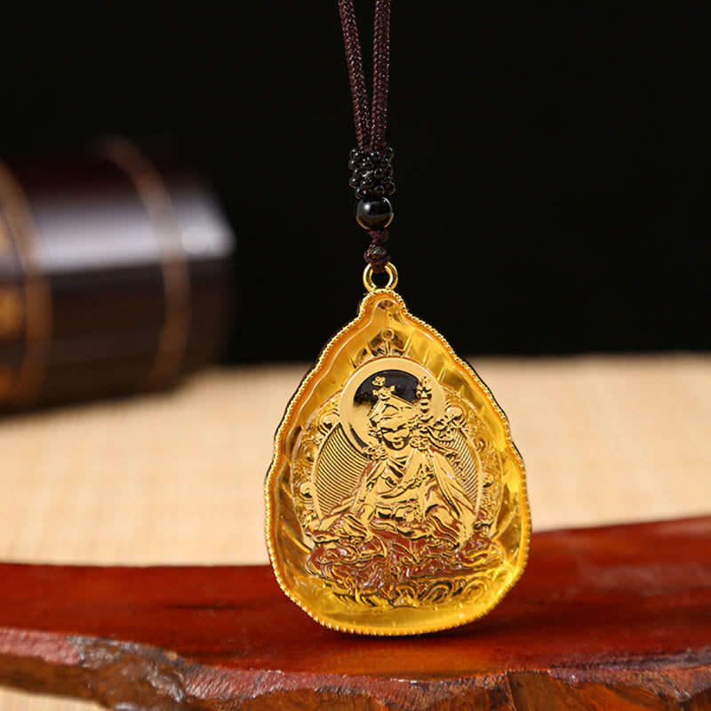 Mythstone Tibetan Buddha Liuli Crystal Serenity Necklace Pendant