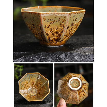 Mythstone Colorful Brown Ceramic Teacup Kung Fu Tea Cup Bowl