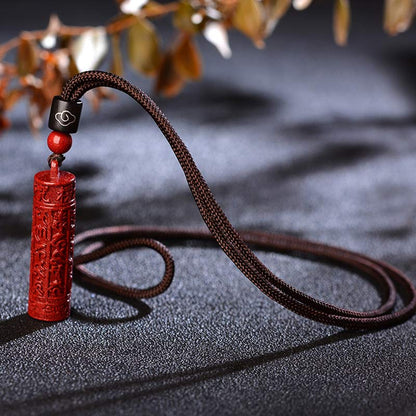 Mythstone Tibetan Cinnabar Mantra Concentration String Necklace