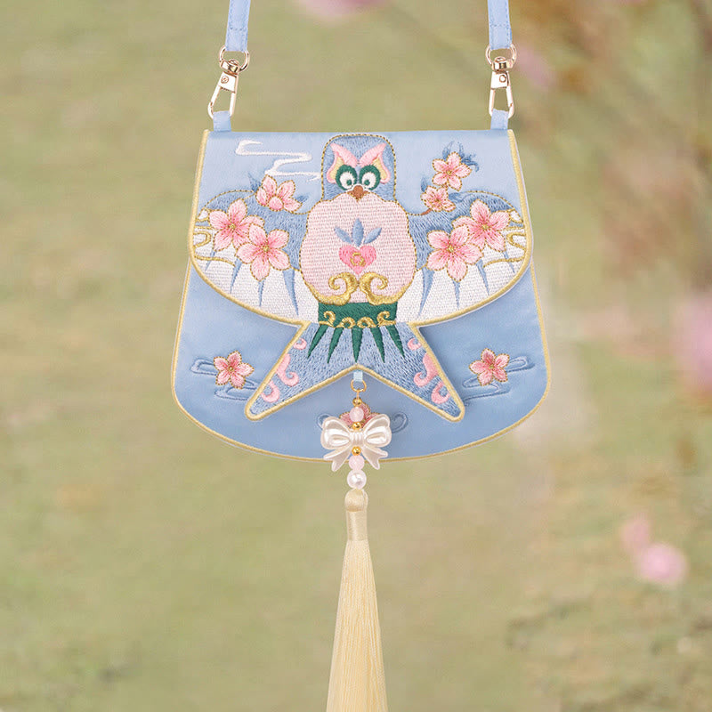 Mythstone Luck Embroidery Lotus Koi Fish Rabbit Flower Hanfu Bag Crossbody Bag Shoulder Bag