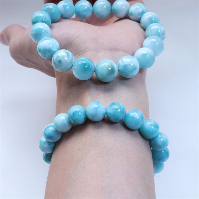 Pulsera de la confianza y la sabiduría de larimar natural Mythstone 