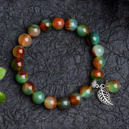 MythStone Tibetan Natural Green Agate Healing Bracelet