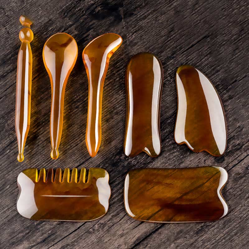 Resin Gua Sha Facial Whole Body Massage Comb Tool Set