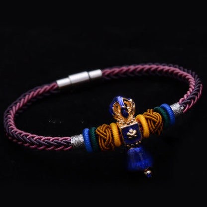 Mythstone Tibetan Handmade Dorje Vajra Strength Eight Threads String Bracelet