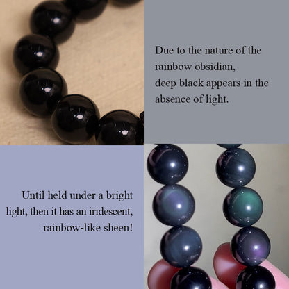 Mythstone To Experience a Reversal of Fortune Rainbow Obsidian Gold Sheen Obsidian Protection Bracelet