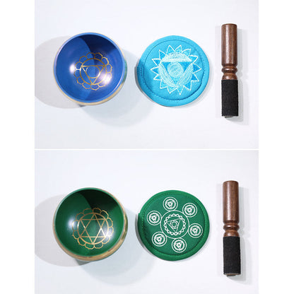 Mythstone Tibetan Sound Bowl Handcrafted for Chakra Healing and Mindfulness Meditation Singing Bowl Set