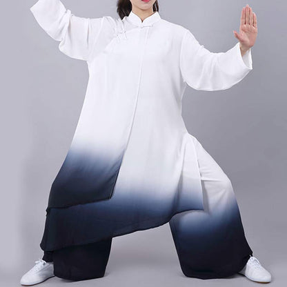 Mythstone Gradient Painting Meditation Prayer Spiritual Zen Tai Chi Qigong Practice Unisex Clothing Set