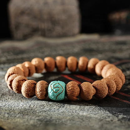 Mythstone Tibetan Bodhi Seed Turquoise Amber Protection Bracelet