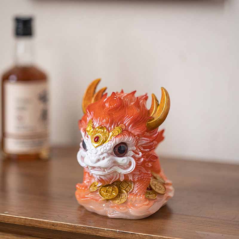 Mythstone Color Changing Small Kirin Resin Tea Pet Home Figurine Decoration