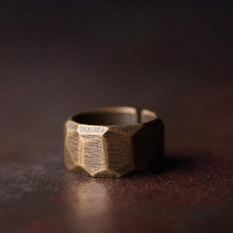 Mythstone Tibetan Simple Design Copper Wealth Ring